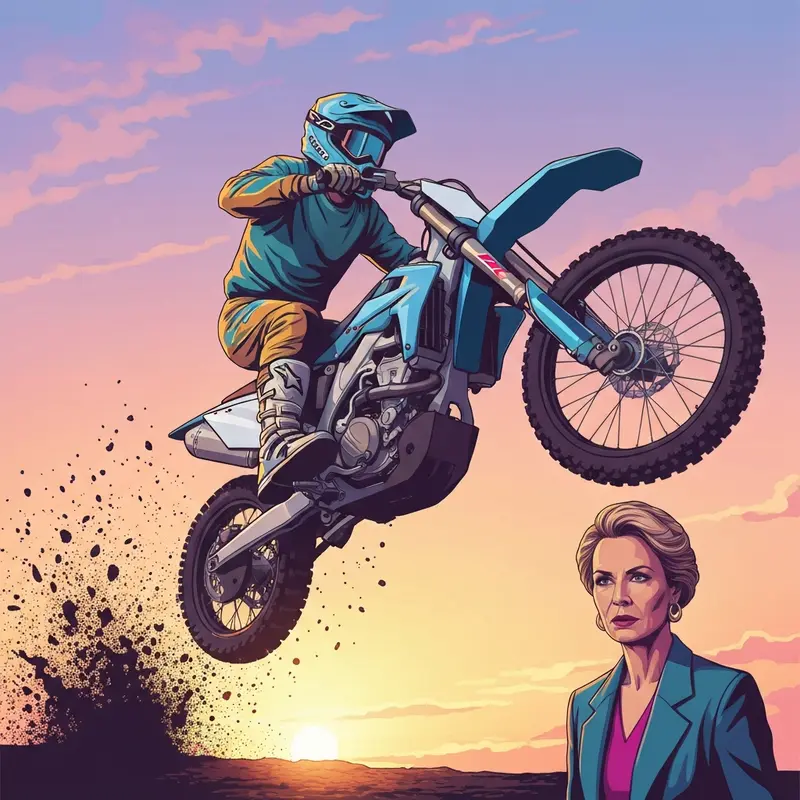 A high-octane view of a biker flying through the air during a motocross race, representing the thrill of bikers tv streaming.