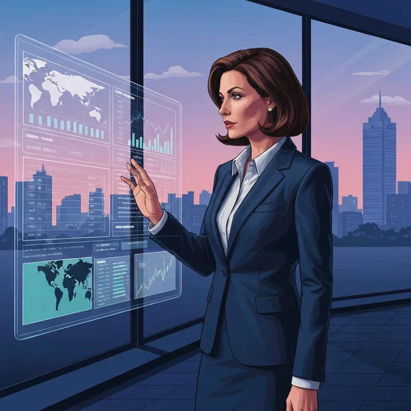 Lizzie Chapman: Fintech visionary and CFA leader in a modern high-rise office.