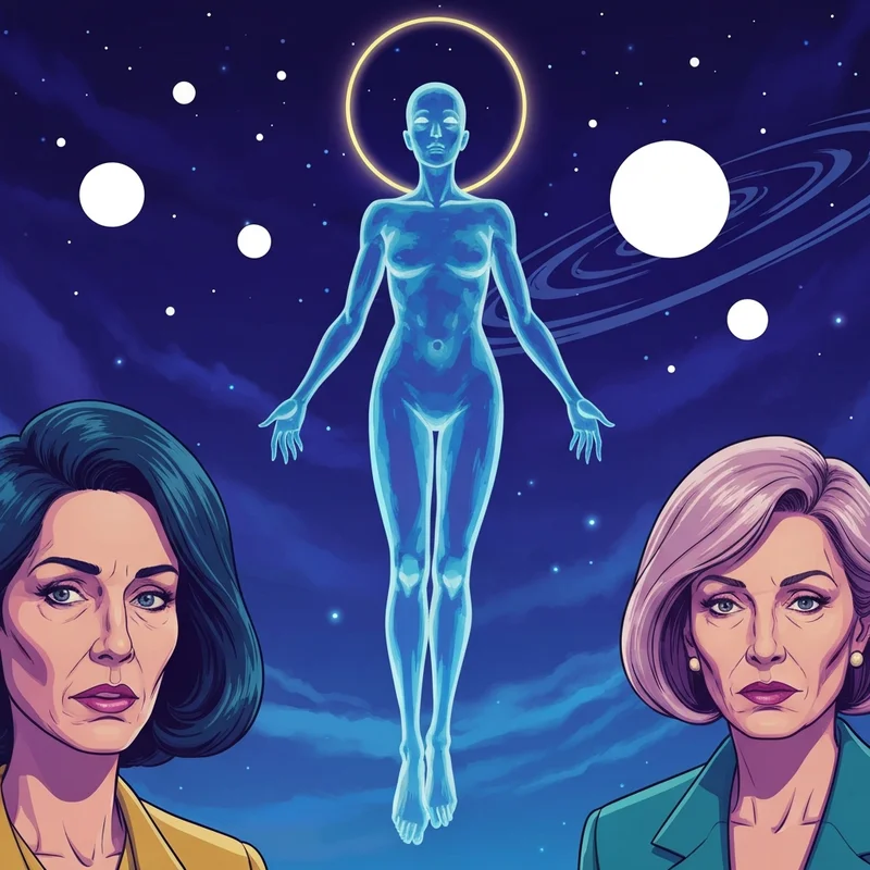 A dreamlike cosmic surrealist landscape inspired by Sabin Balasa - The Galaxy, featuring ethereal blue figures drifting through an indigo nebula with glowing orbs.