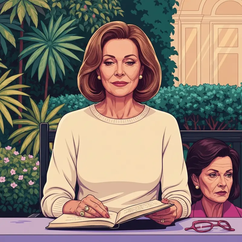 Dignified portrait of a woman representing Shirlee Fonda, reflecting the grace and stability of Hollywood's Golden Age.