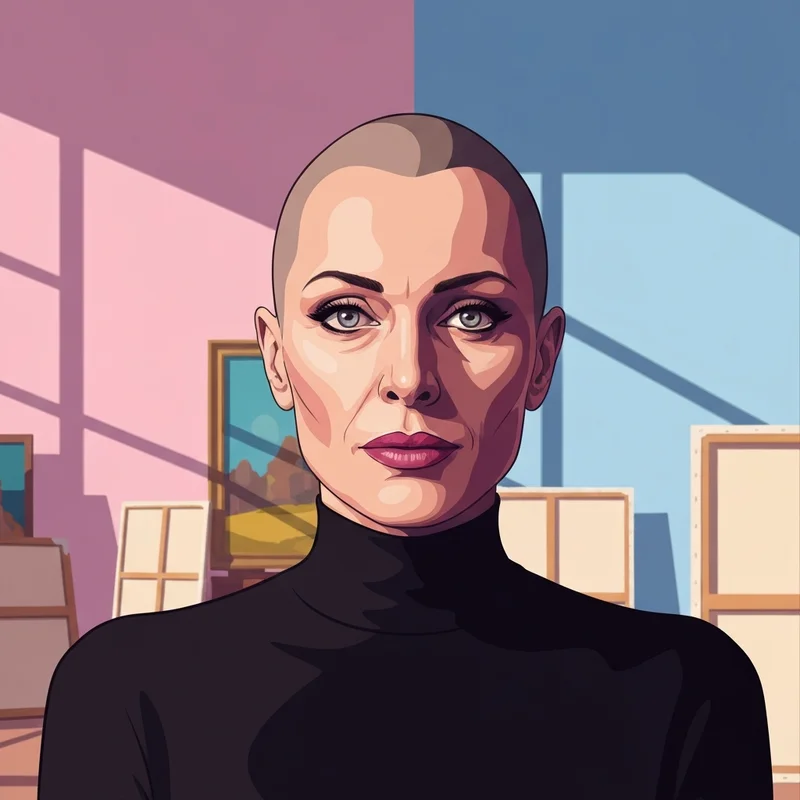 Portrait of Rosalinda Celentano capturing her iconic androgynous style and artistic essence.