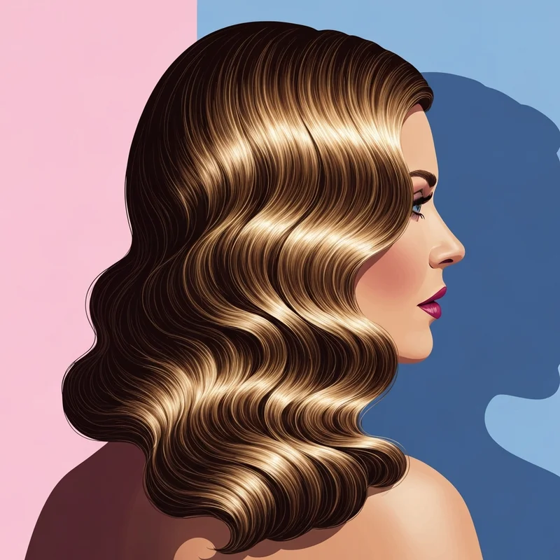 A sophisticated bride featuring a classic bridal wave hairstyle with glossy, polished 'S' curves and a vintage hair comb.