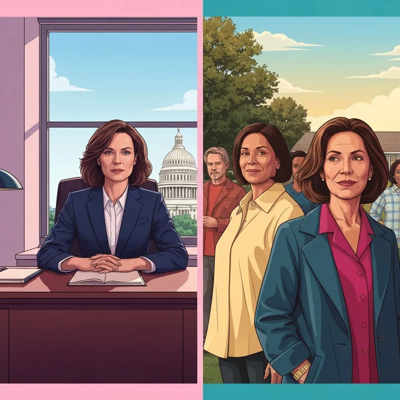 A professional woman in a modern office setting juxtaposed with a symbolic community gathering, representing the dual identity of aleiya robinson.