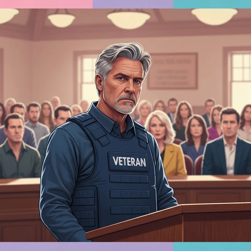 Ed Bejarana standing at a community podium during a North Idaho political event, representing veteran advocacy.