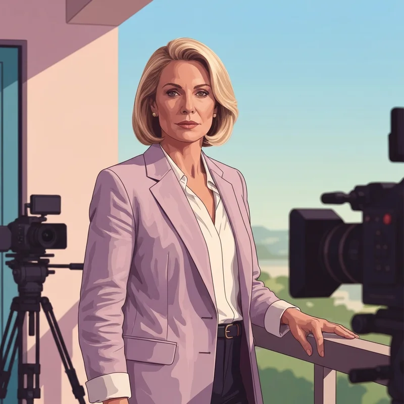 Portrait of a resilient professional woman in a modern Malibu setting, representing brooke mueller movies and tv shows and her 2024 comeback.