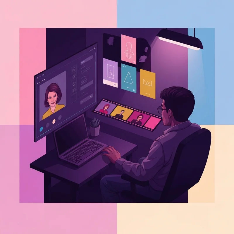 A cinematic representation of digital short-form cinema discovery with the primary keyword smovies as the theme.