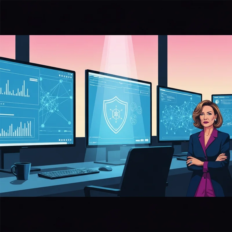 A digital protection shield icon glowing over a blurred background of abstract data, representing the truth about the bobbi althoff leaked rumors.