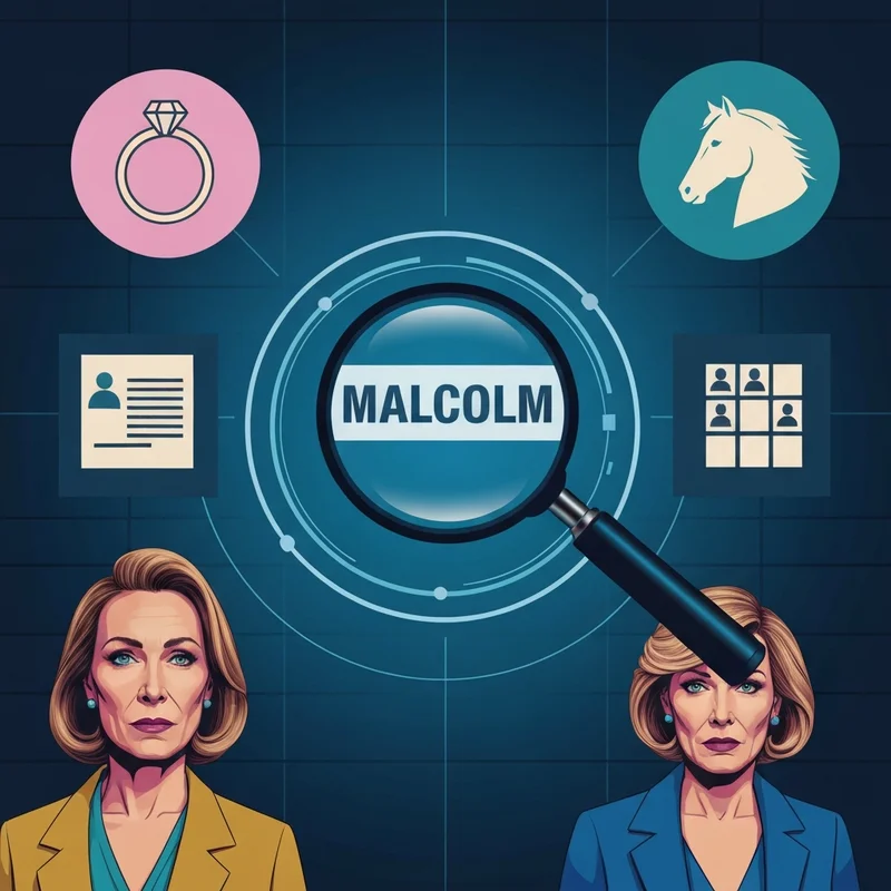 A digital intelligence map showing the identity disambiguation of malcom groom across wedding, equestrian, and social contexts.