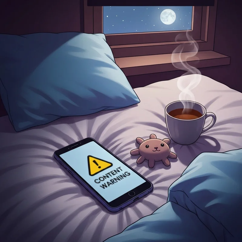 A symbolic representation of a digital screen showing a caution warning for megan is missing photo 1 and 2 with soft lighting.