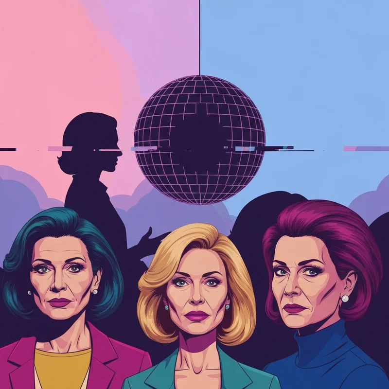 A symbolic representation of the funky town cartel lore featuring a disco ball in a dark, glitchy digital environment.