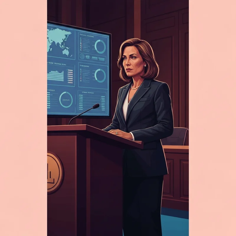 Erin Maguire Republican Strategist delivering a 2026 political strategy presentation at a high-level conference.