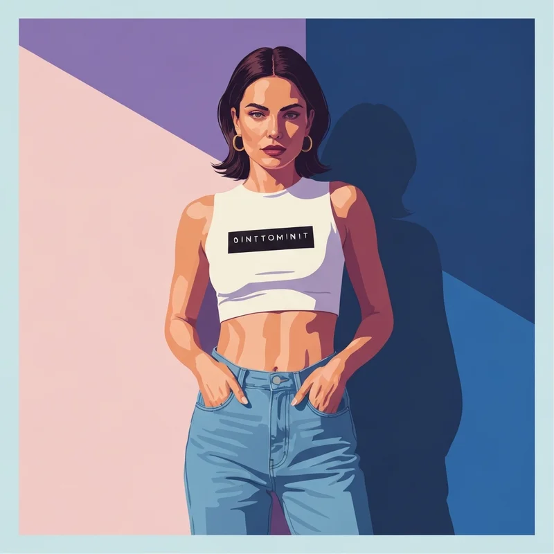 A minimalist white crop top with bold black text that says nice titiies, reflecting the viral fashion trend of ironic empowerment.