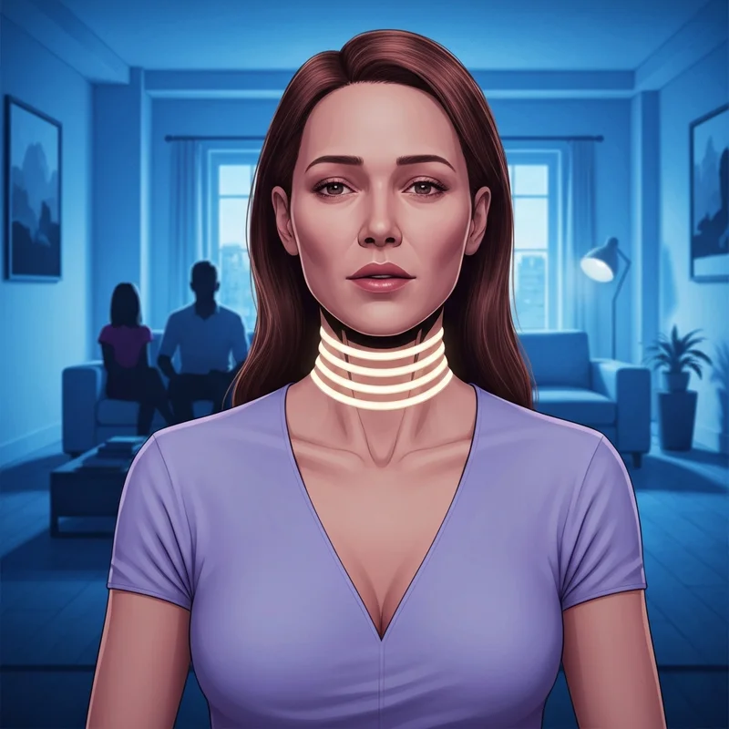 A sleek, futuristic domestic android standing in a modern kitchen, illustrating the subservience parents guide themes of AI boundaries.