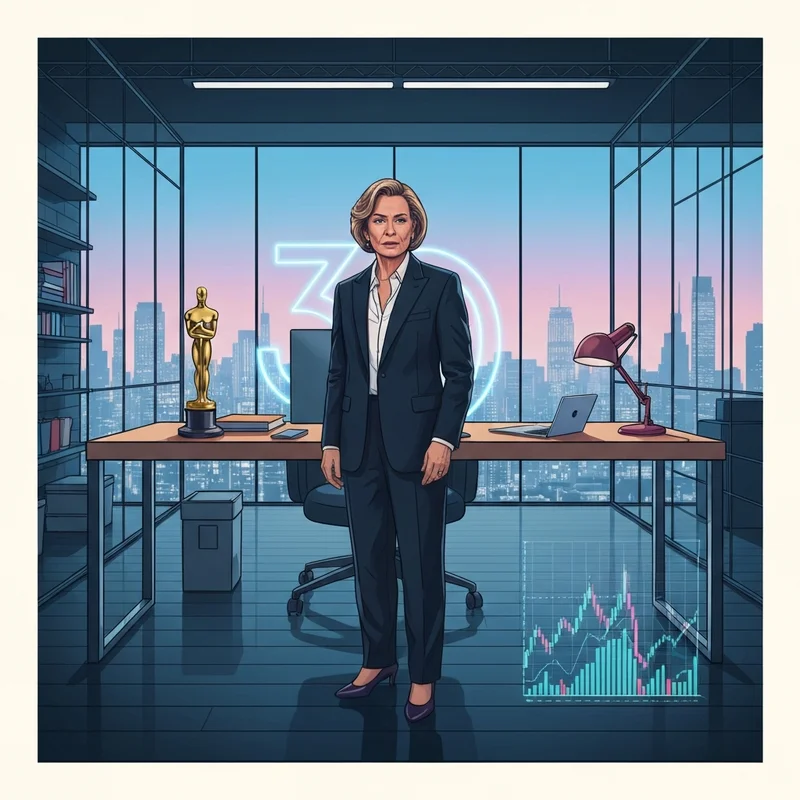 A sleek, artistic representation of jared leto net worth, blending musical symbols, film reels, and tech investment icons in a cinematic style.