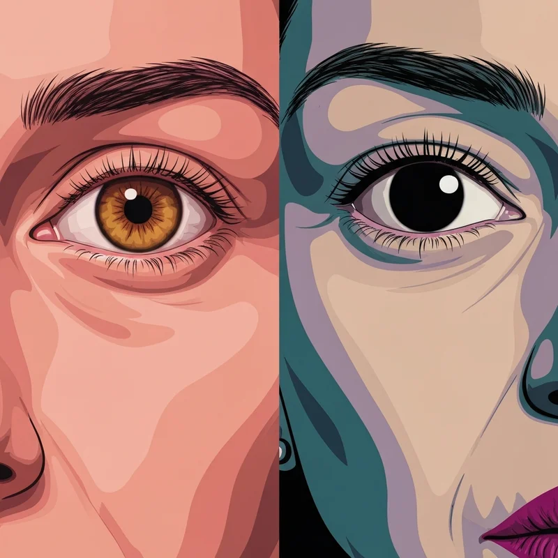 Close-up of intense eyes with dilated pupils representing the phenomenon of npd eyes