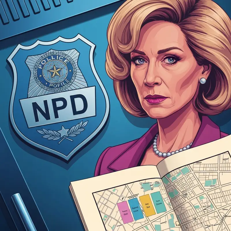 A detailed conceptual map showing the npd meaning police across different US cities and psychological definitions.