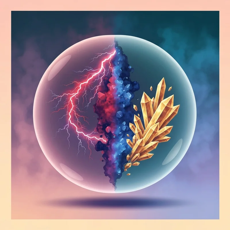 A visual representation of the NPD and BPD overlap showing two interlocking circles of stormy and calm skies.