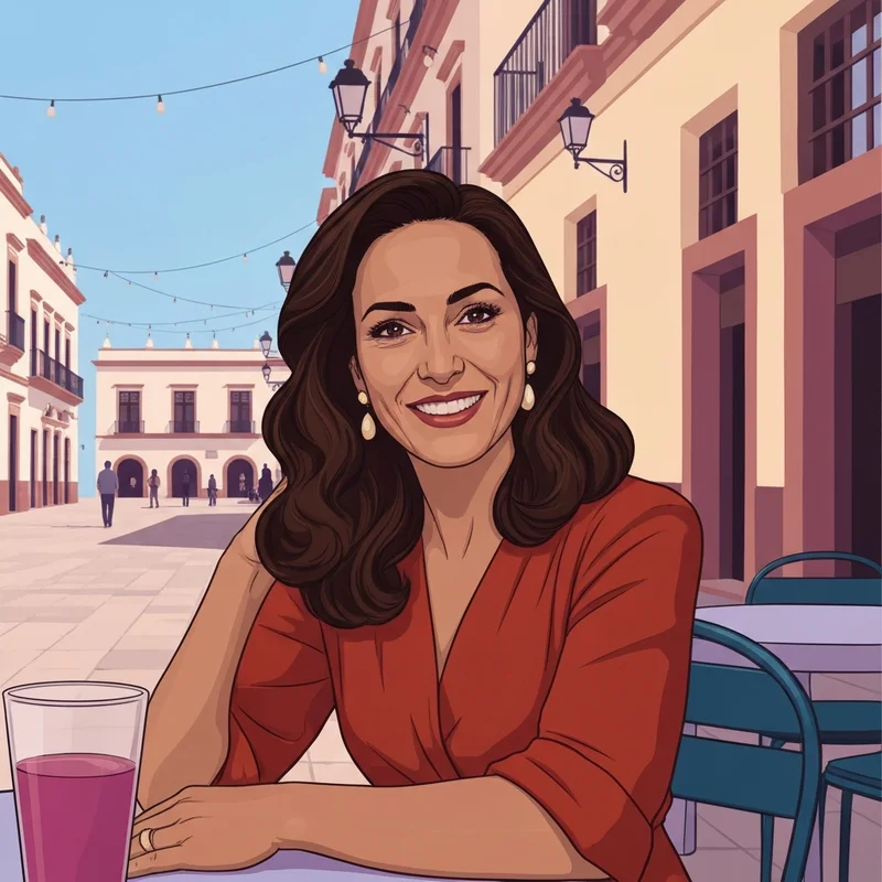 A confident and stylish woman in a vibrant setting representing the attraction of a horny latina archetype with respect and depth.