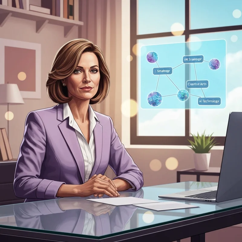 A professional woman in a modern office setting analyzing digital identity data for Lindsey Meadows.