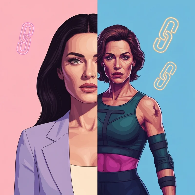 A professional digital portrait of Lucy Lotus, representing her multifaceted career in modeling and combat sports.