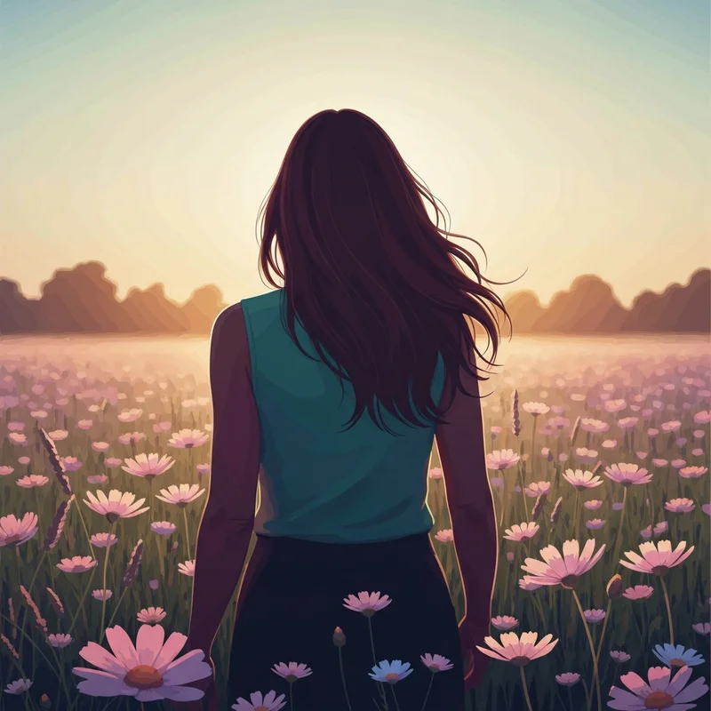 A romantic and aesthetic wife dp showing a woman's silhouette against a golden sunset, representing digital affection and profile picture ideas.