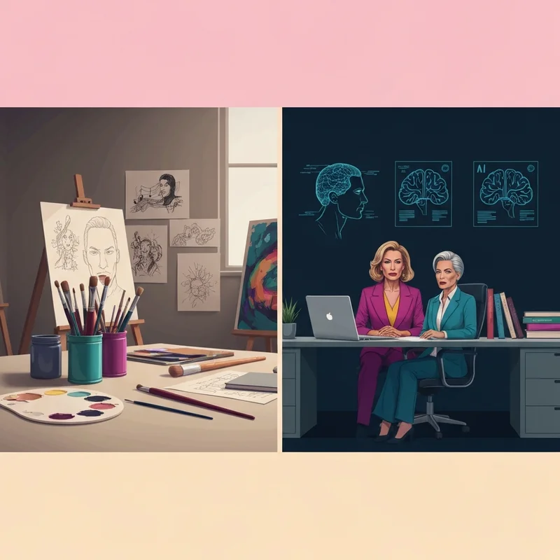 Visual representation of muller vincent featuring artistic brushes and academic philosophy symbols.