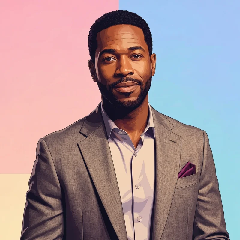 Portrait of actor Courtney Burrell, representing his roles in A La Carte and the modern Black Hollywood ecosystem.