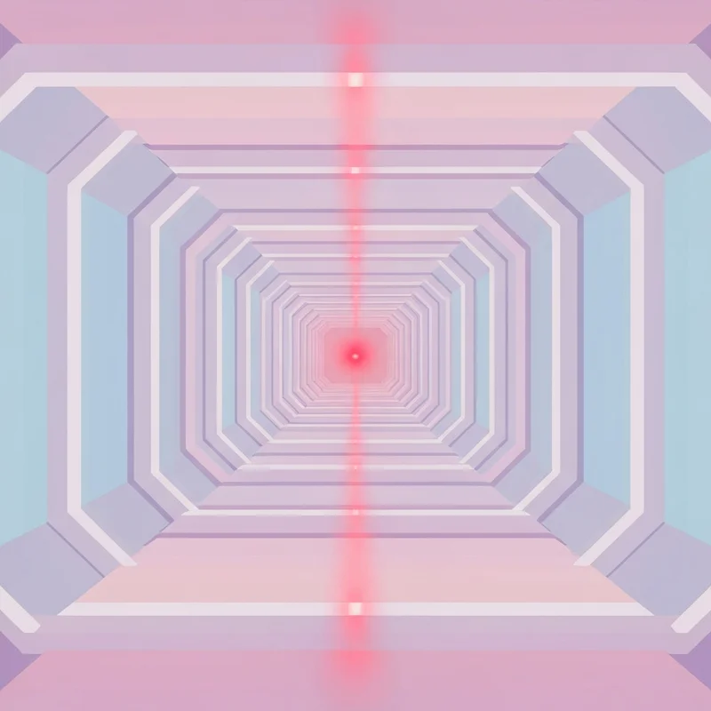 A cinematic high-angle shot of a symmetrical hallway in the style of kubrick directing, featuring deep shadows and warm practical lighting.