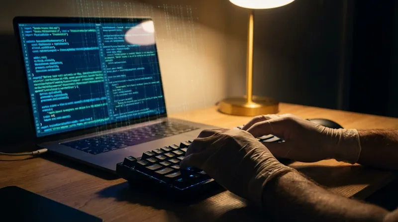 A physical therapist's hands reviewing clinical notes on a screen, illustrating the essential human oversight for ai in physical therapy documentation. File: ai-in-physical-therapy-human-oversight-bestie-ai.webp