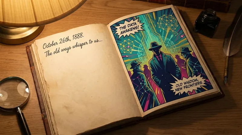 A visual representation of an ai journal generator versus pen and paper, showing a journal where handwritten text morphs into glowing data streams. Filename: ai-journal-generator-vs-pen-and-paper-bestie-ai.webp