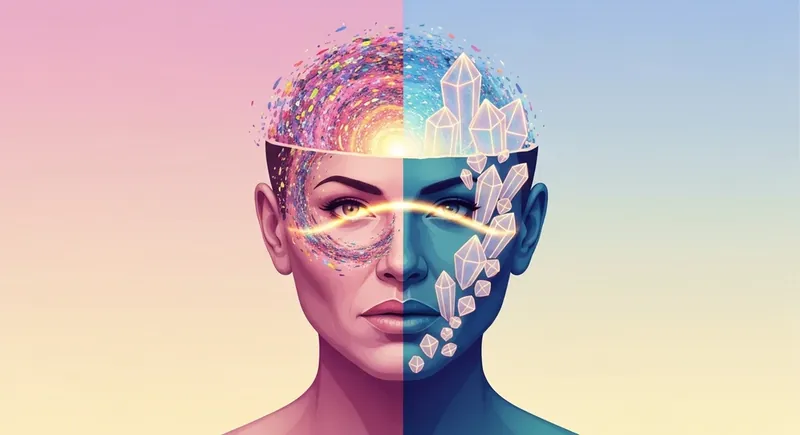 A visual metaphor for audhd medication effects and side effects showing a brain balanced between chaotic sparks and geometric order-audhd-bestie-ai.webp