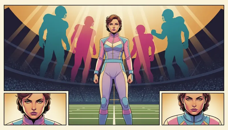 bryce-young-overcoming-physical-limitations-in-sports-psychology-bestie-ai.webp. A small but determined athlete stands in a massive stadium, representing the strength found in overcoming physical limitations in sports psychology.