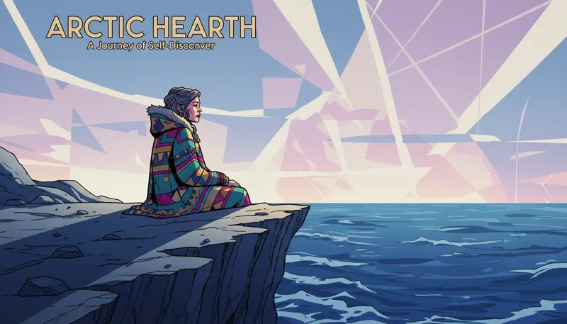 A symbolic visual representation of the psychology of national identity anxiety featuring a person guarding the vast landscape of a greenland-bestie-ai.webp