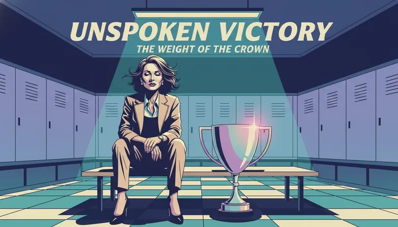 coping-with-success-anxiety-bestie-ai.webp - A leader sitting in a dark locker room reflecting on the emotional weight of coping with success anxiety.