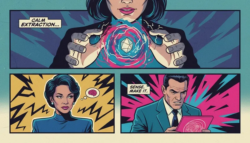 A person's hands carefully holding a storm of chaotic energy, illustrating the process of dealing with emotional feedback by finding clarity. Filename: dealing-with-emotional-feedback-bestie-ai.webp