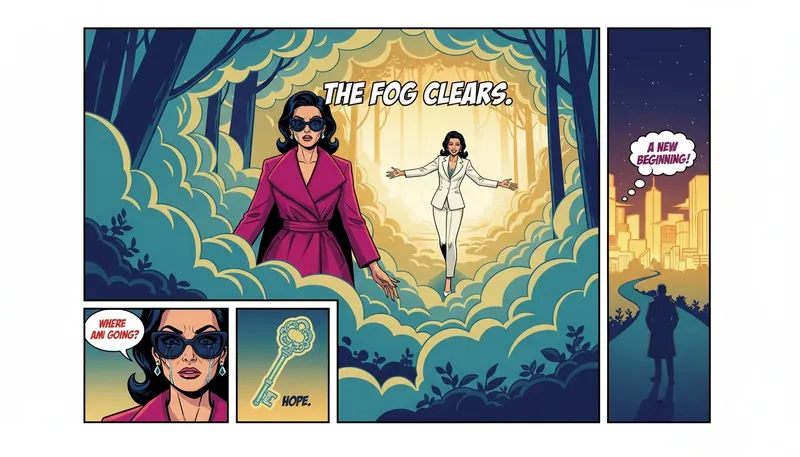 A foggy path clearing to sunshine, symbolizing the journey from the confusion of dating to the clarity of defining the boyfriend relationship. difference-between-dating-and-boyfriend-bestie-ai.webp