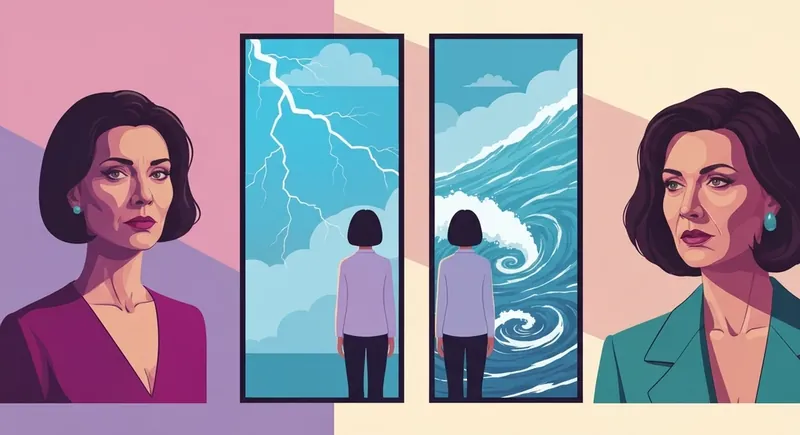 A surreal visual representation of the difference between rsd and bpd featuring symbolic mirrors of emotional intensity and psychological depth in a WebP format titled difference-between-rsd-and-bpd-bestie-ai.webp.