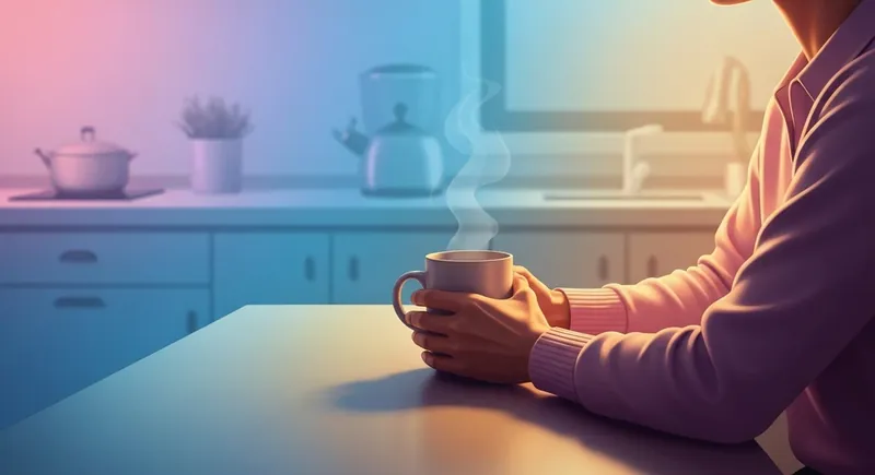 A person experiencing dissociation and cptsd symptoms sitting in a foggy room representing the feeling of depersonalization. dissociation-and-cptsd-symptoms-bestie-ai.webp