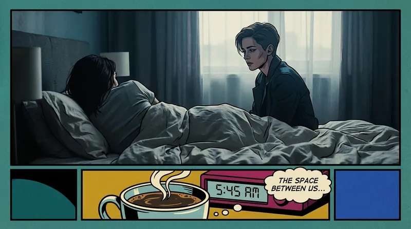 A quiet bedroom scene illustrating the emotional distance in a relationship and answering the question 'do men like pillow talk' by showing a couple after intimacy. do-men-like-pillow-talk-bestie-ai.webp