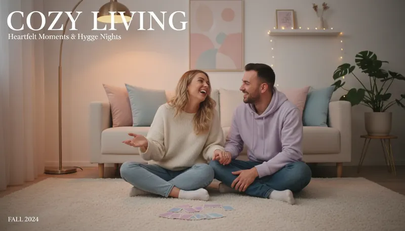 A couple laughing together on the floor while sharing fun and random questions to ask your boyfriend, illustrating the joy of lighthearted conversation in a relationship. Filename: fun-and-random-questions-to-ask-your-boyfriend-bestie-ai.webp