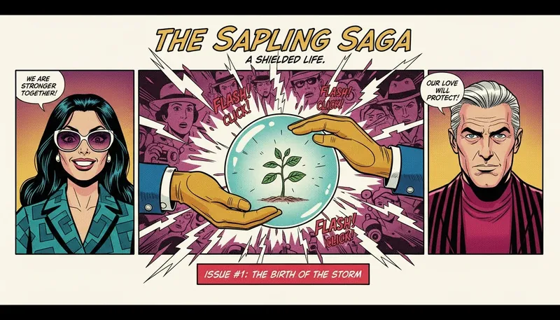 A protective sphere shielding a young plant, illustrating the core concepts in this guide for parents of child actors. Filename: guide-for-parents-of-child-actors-bestie-ai.webp