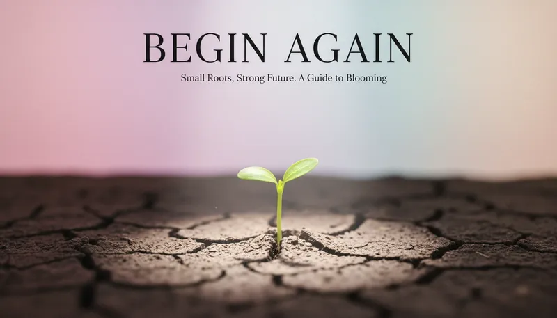 A hopeful image illustrating a guide to developing positive thinking, showing a new plant growing from dry ground, representing mental resilience. filename: guide-to-developing-positive-thinking-bestie-ai.webp