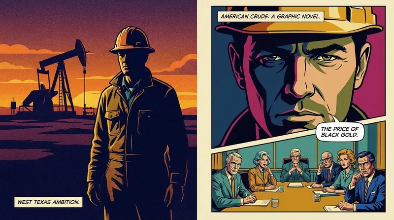 A cinematic depiction of the moral ambiguity faced by actor Guy Burnet as his character Charlie in Landman, silhouetted against a Texas oil field for the guy-burnet-landman-character-charlie-analysis-bestie-ai.webp.