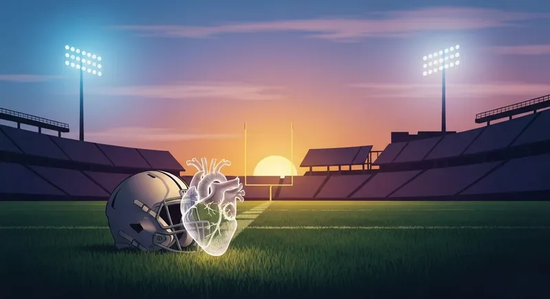 A symbolic image representing the shift in public perception of heart health in youth following a sports tragedy. public-perception-of-heart-health-in-youth-bestie-ai.webp