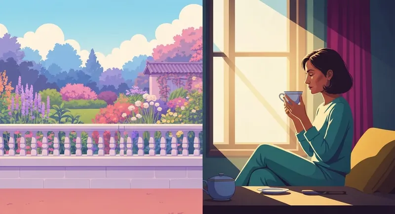 A visual representation of healthy boundaries in a relationship examples showing a protected garden and a peaceful individual. healthy-boundaries-in-a-relationship-examples-bestie-ai.webp