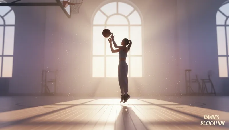 A lone basketball player practicing in a gym, symbolizing how to build resilience like an athlete, inspired by Pascal Siakam's comeback journey. how-to-build-resilience-like-an-athlete-bestie-ai.webp