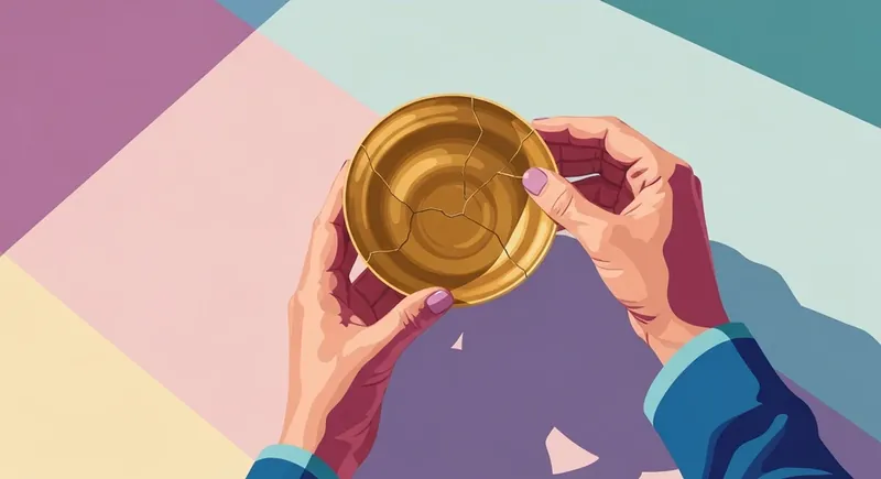 A person practicing Kintsugi to repair a bowl, symbolizing how to develop secure attachment through healing old relational wounds-bestie-ai.webp