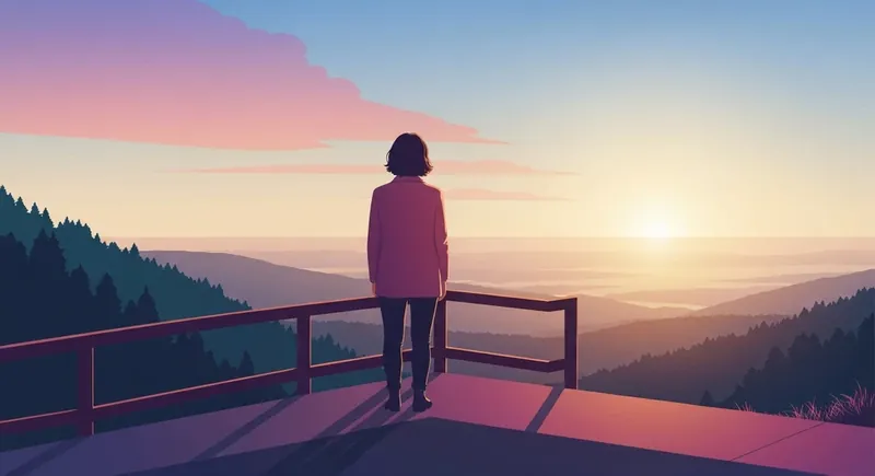A person learning how to enjoy being single after a long relationship watches a sunrise, symbolizing a new chapter of self-discovery and freedom. File: how-to-enjoy-being-single-after-a-long-relationship-bestie-ai.webp