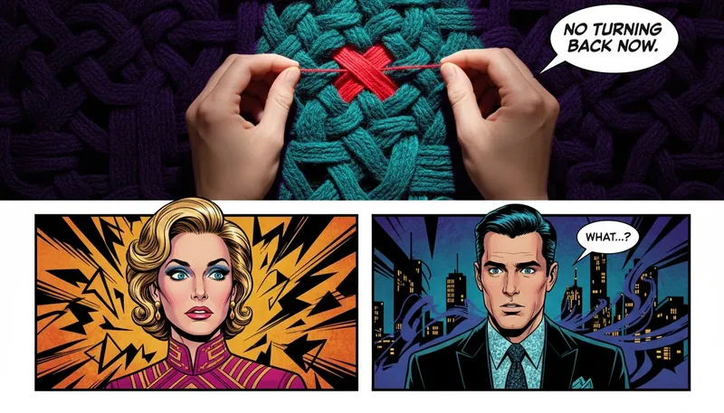 A visual metaphor for how to handle group conflict, showing a single red thread of dissent being carefully woven into a monochrome tapestry, symbolizing respectful disagreement. filename: 'how-to-handle-group-conflict-bestie-ai.webp'