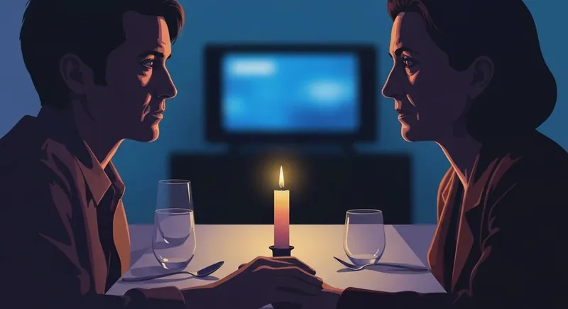 Two people at a dinner table representing the challenge of how to handle political disagreements with family-bestie-ai.webp